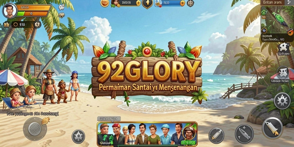 Tangkapan layar utama 92GLORY menampilkan gameplay santai yang menarik.
