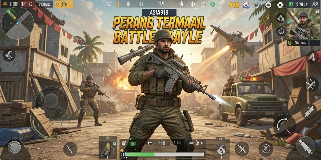 Tangkapan layar menampilkan aksi intens dalam arena Battle Royale.