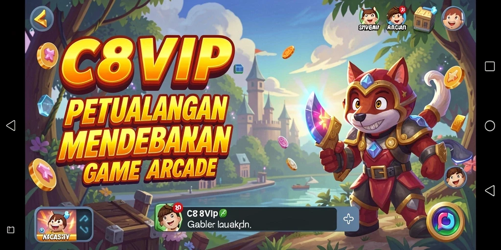 Screenshot C8VIP menampilkan aksi seru dalam gameplay arcade.