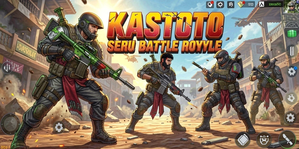 Gameplay seru KASTOTO dalam pertempuran Battle Royale.