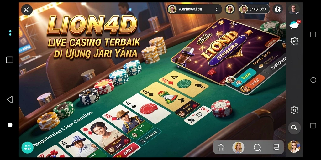 Tampilan menawan permainan Live Casino di LION4D dengan dealer profesional.