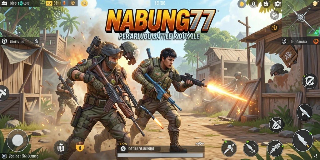 Gameplay menegangkan dalam NABUNG77 dengan aksi Battle Royale.