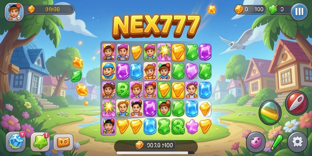 Tampilan gameplay menarik dalam NEX777 yang penuh warna.