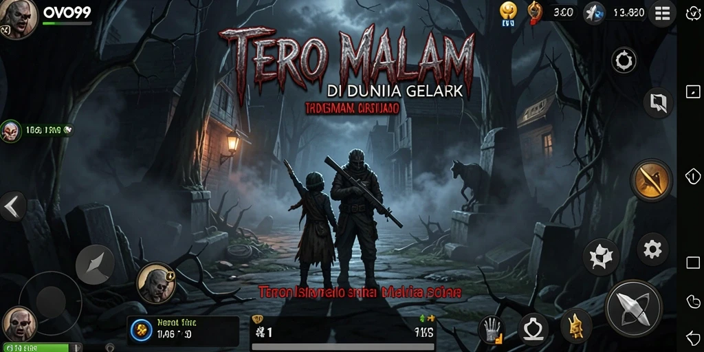 Screenshot momen mendebarkan dari OVO99 dengan efek kegelapan yang menyeramkan.