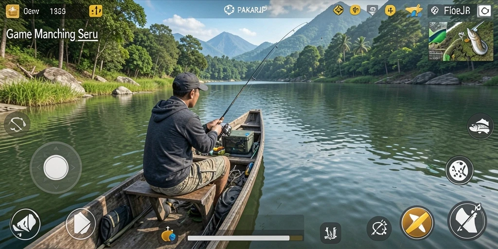Screenshot PAKARJP menampilkan pengalaman memancing yang mendebarkan.