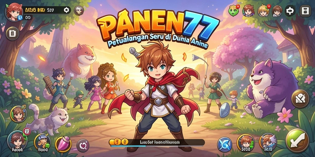 Tampilan gameplay seru dalam dunia Anime yang colorful.