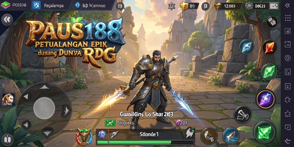 Tampilan gameplay RPG PAUS188 dengan karakter yang beraksi.