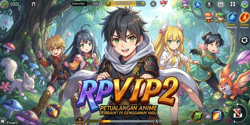 Tampilan gameplay RPVIP2 dengan karakter Anime yang dinamis.